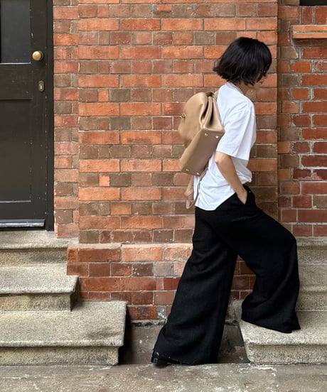 monotone tweed wide pants