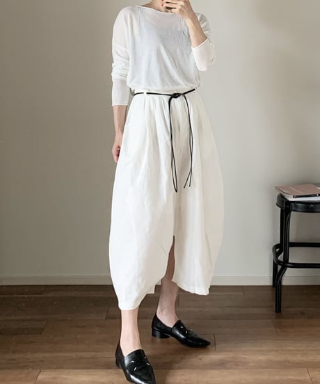 linen croped pants white
