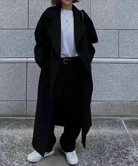 light melton coat(gray/black)