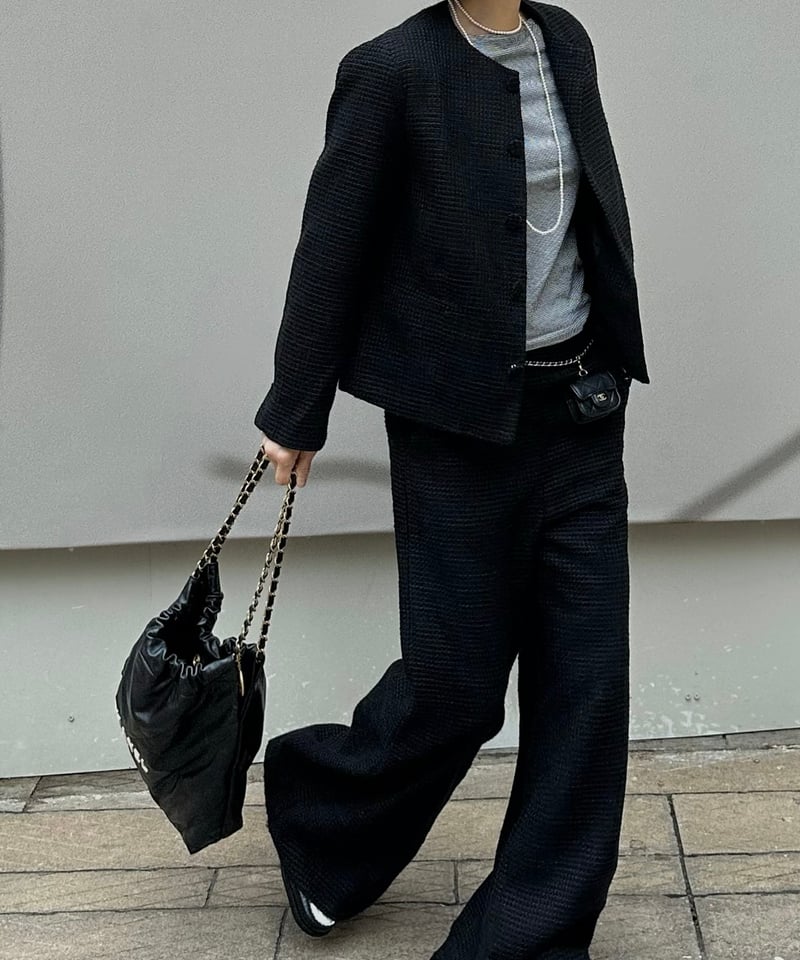 monotone tweed wide pants | ok.soon