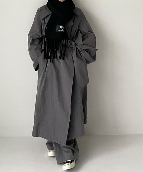 cotton nylon over coat gray
