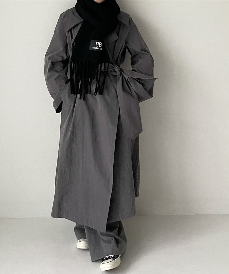 オクスーン　コート　ブラック cotton nylon over coat gray | ok.soon