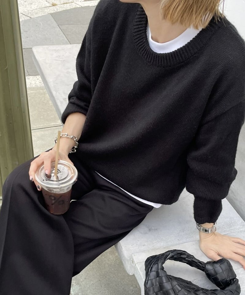 over size crew neck knit | ok.soon