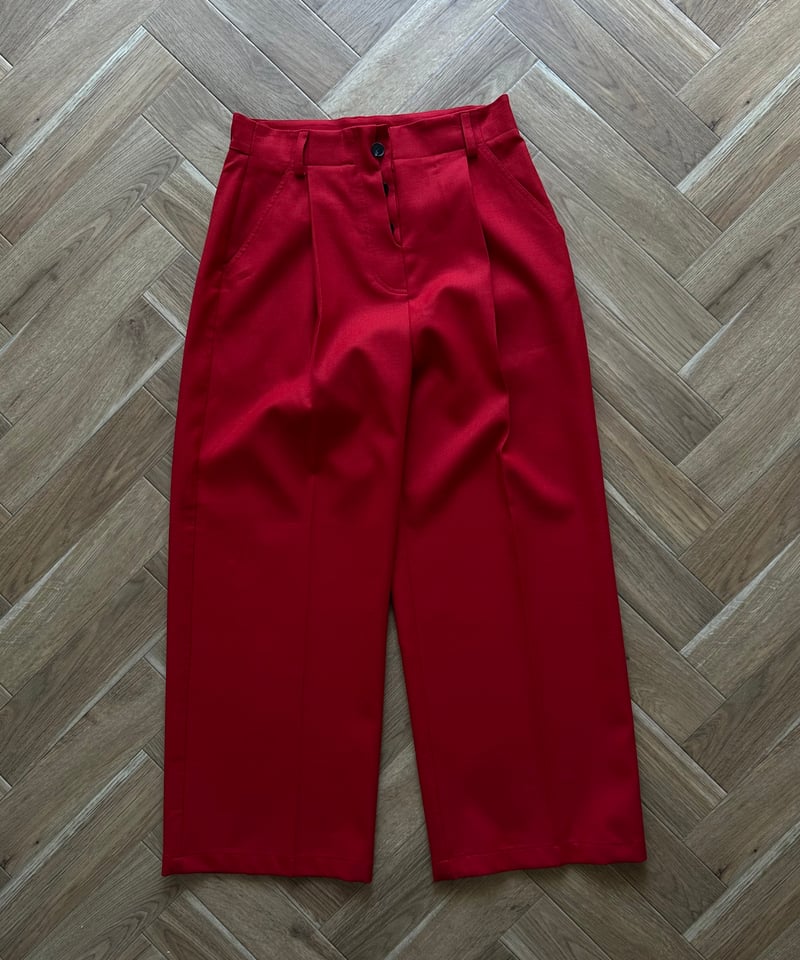 1tuck casual slacks red | ok.soon