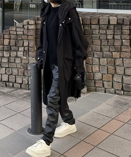 crew neck knit(black/gray)