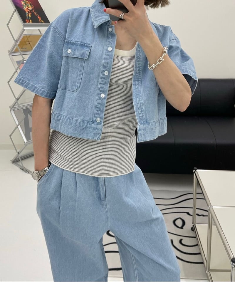 cropped denim set-up | ok.soon