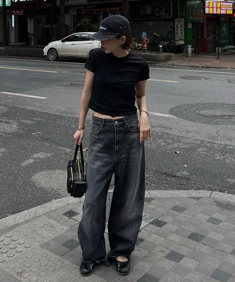 original wide denim black
