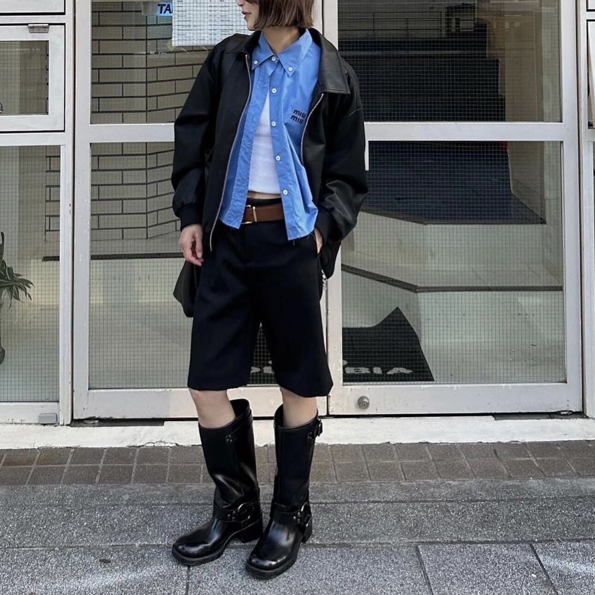 fake leather blouson | ok.soon