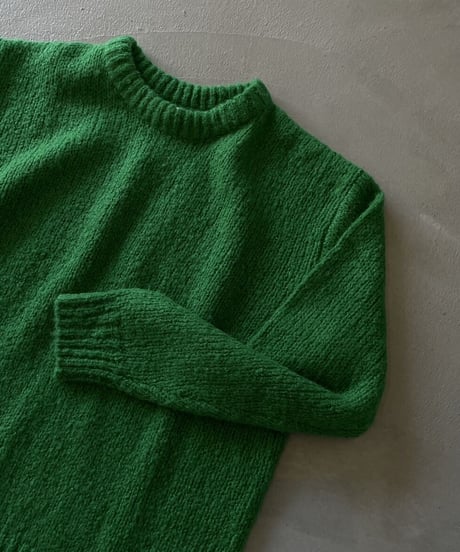 wool blend crew neck  knit(green/black)