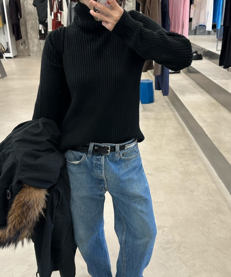 turtle neck rib knit | ok.soon