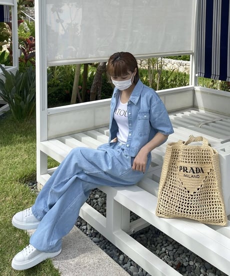 cropped denim set-up