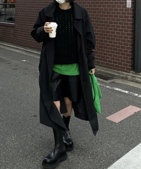 light soutien collar coat (black/beige)