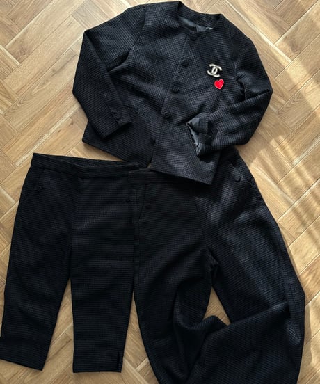 monotone tweed capri pants
