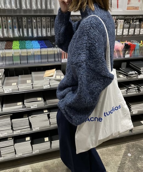 ハイネックミックスニットgray,blue