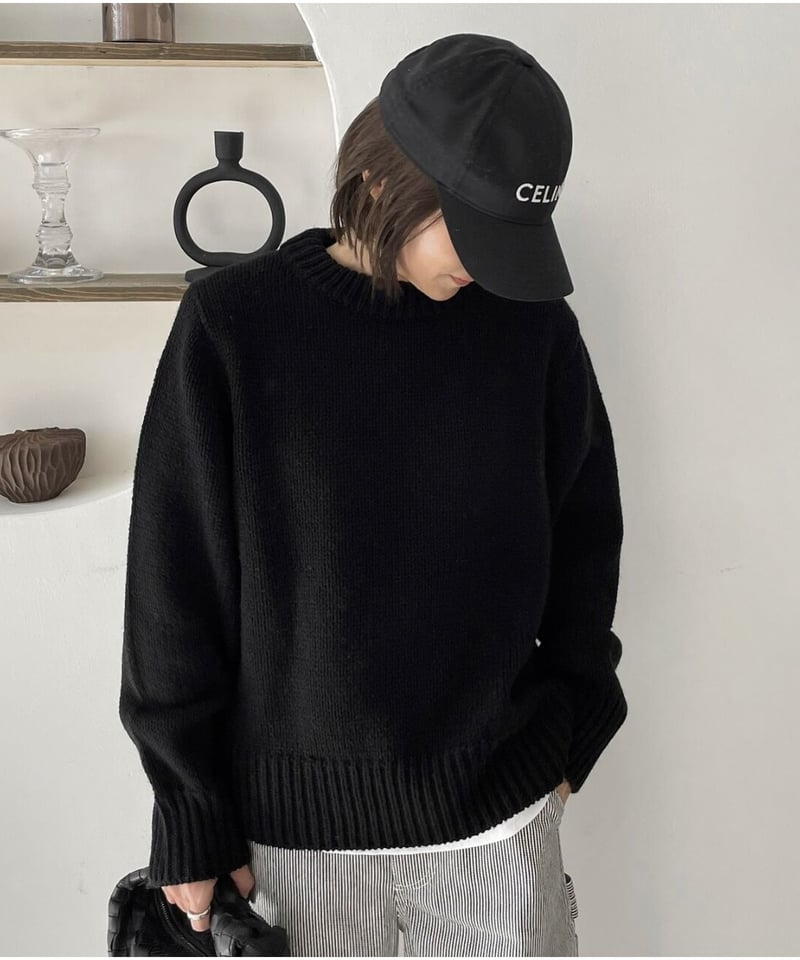 crew neck knit(black/gray) | ok.soon crew neck knit(black/gray) | ok.soon