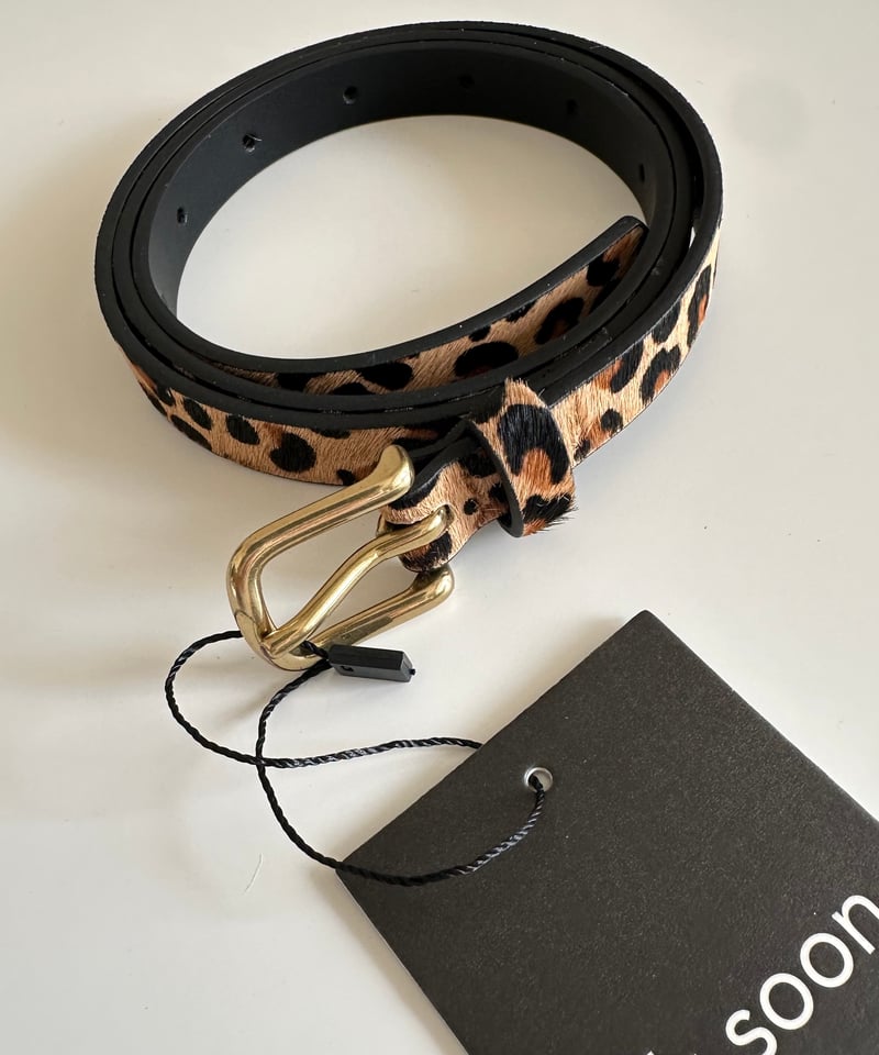 ok.soon 完売 新品未開封　レオパードレザーベルト 本革 pre-order］leopard leather belt | ok.soon