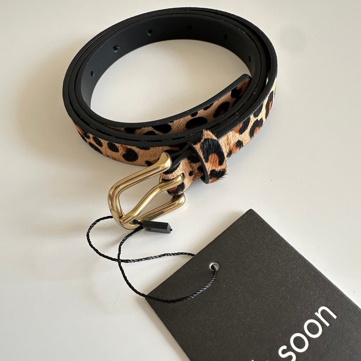 ok.soon 完売 新品未開封　レオパードレザーベルト 本革 pre-order］leopard leather belt | ok.soon