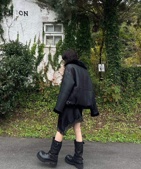 leather shearing jacket