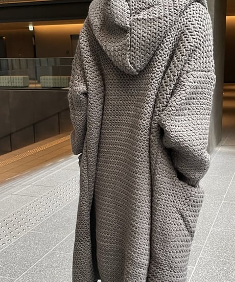 long knit  cardigan gray