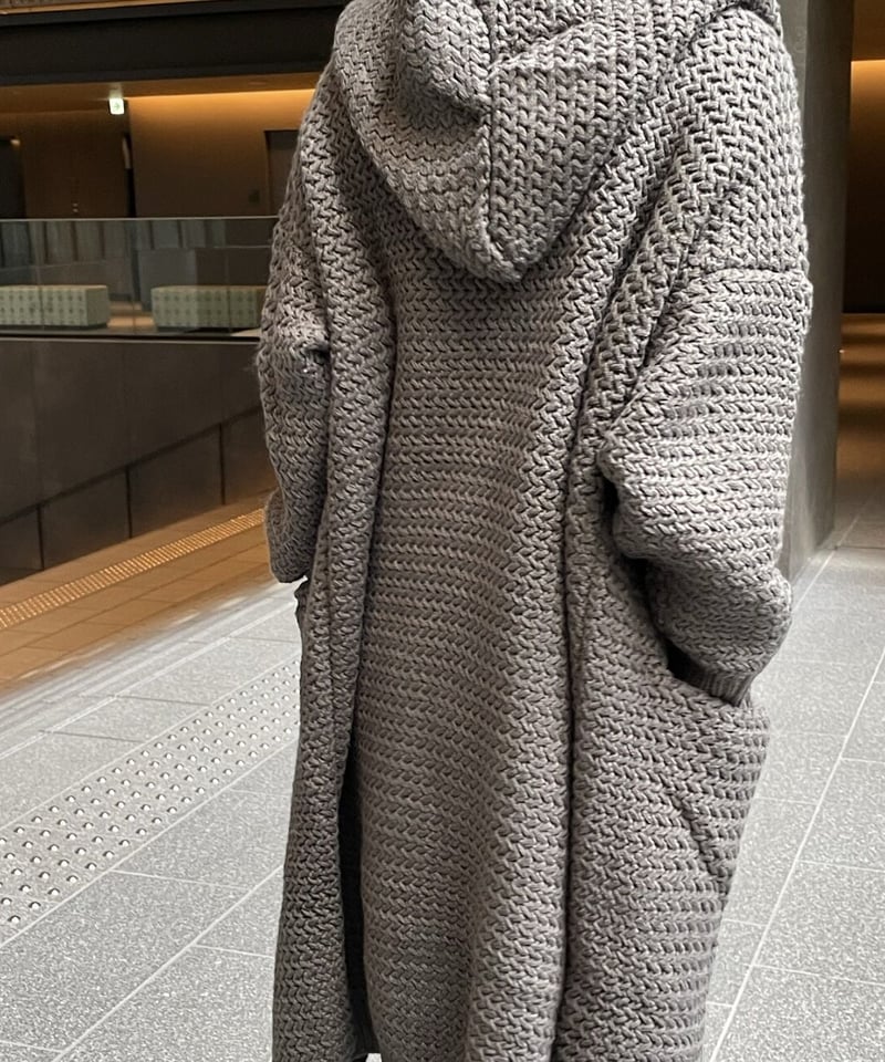 long knit cardigan gray | ok.soon