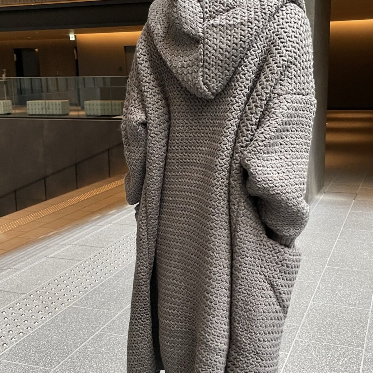 long knit cardigan gray | ok.soon