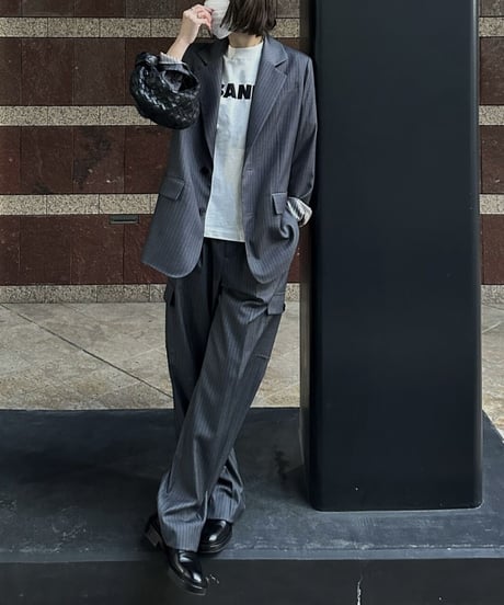 pinstripe tailored jacket