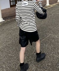 fake leather half pants