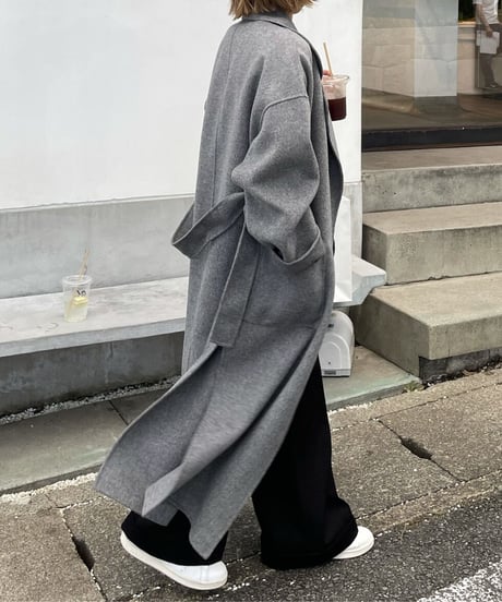 light melton coat(gray/black)