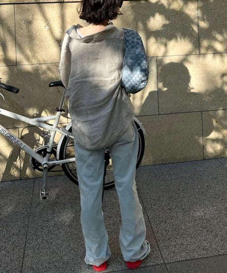 linen shirt&long skirt relax setup