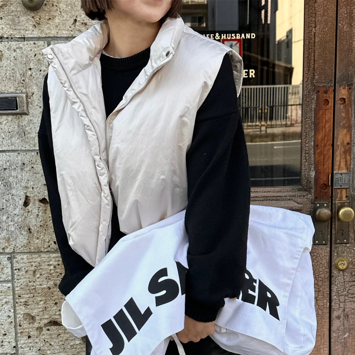 日本最級 W name down vest （×FASHIRU）ecru | ok.soon ジャケット・アウター