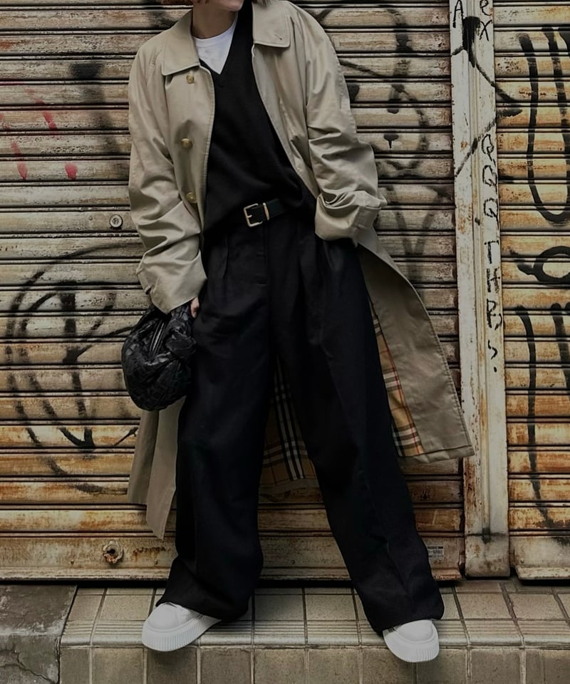flannel wide slacks | ok.soon