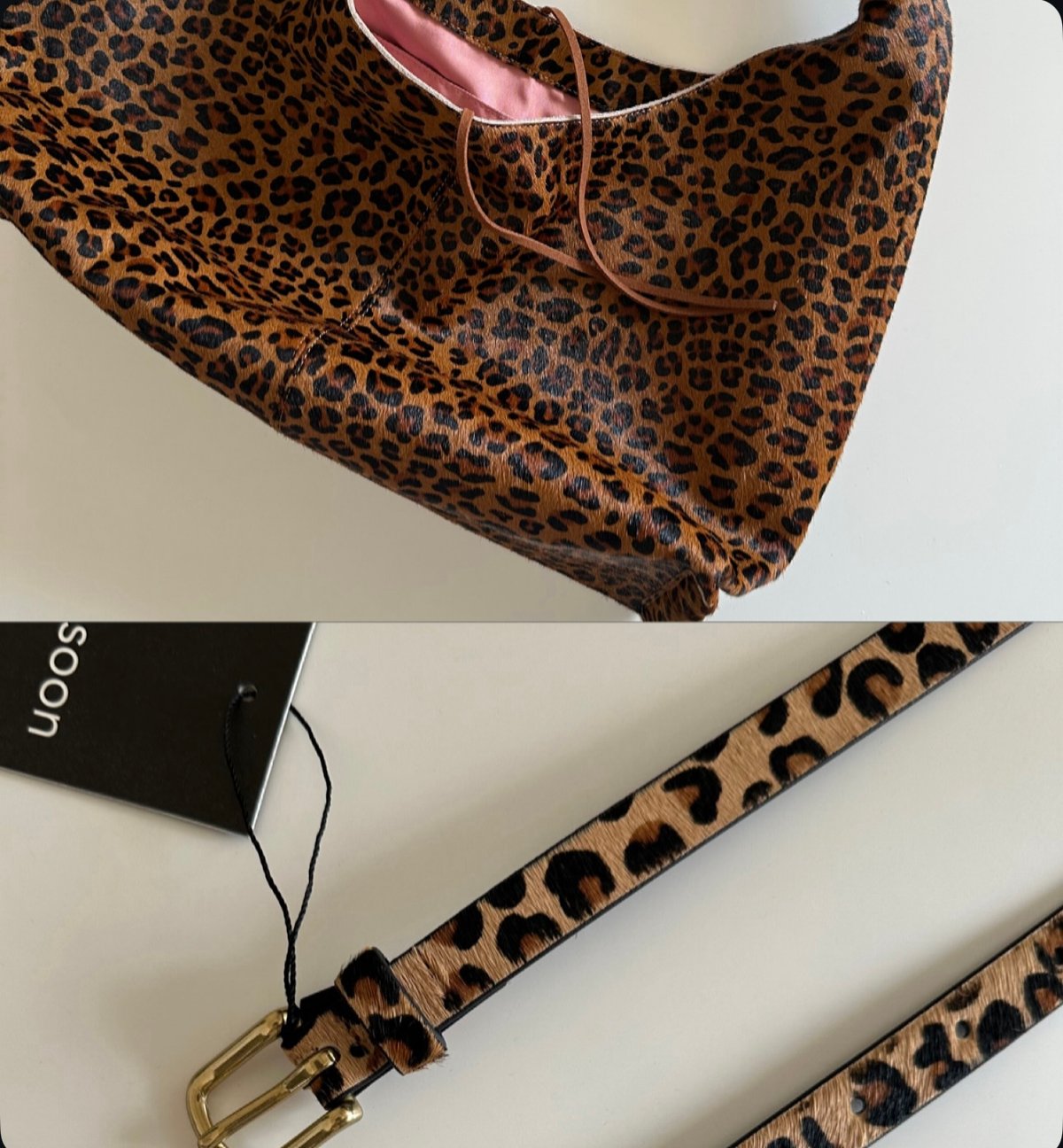 ok.soon 完売 新品　レオパードレザーベルト 本革 pre-order］leopard leather belt | ok.soon