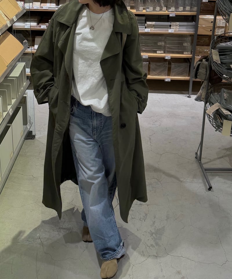 【ok.soon】美品　トレンチコート trench coat moss green (regular / long length)