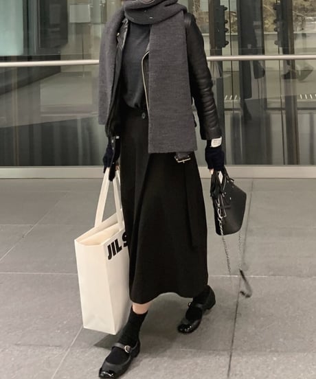 アシンメトリースカートblack