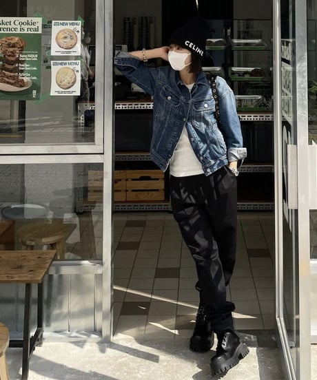 ok.soon×dickies 2tuck tapered chino pants (black)
