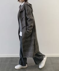 グレンチェックウールリバーコート