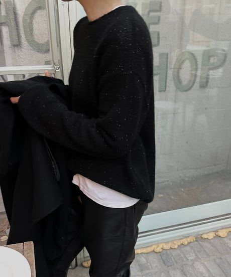 nep yarn high neck,round neck sweater