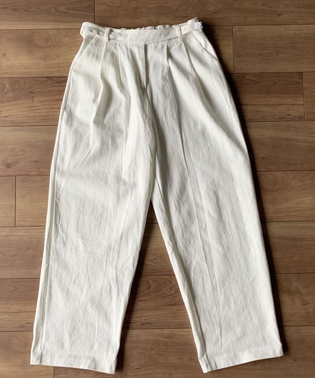 ワイドタックパンツ white(レギュラー,ロングレングス)