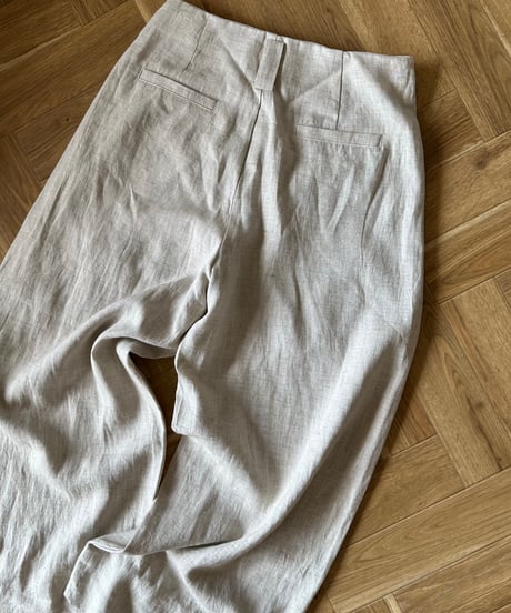 linen vest&slacks setup ecru