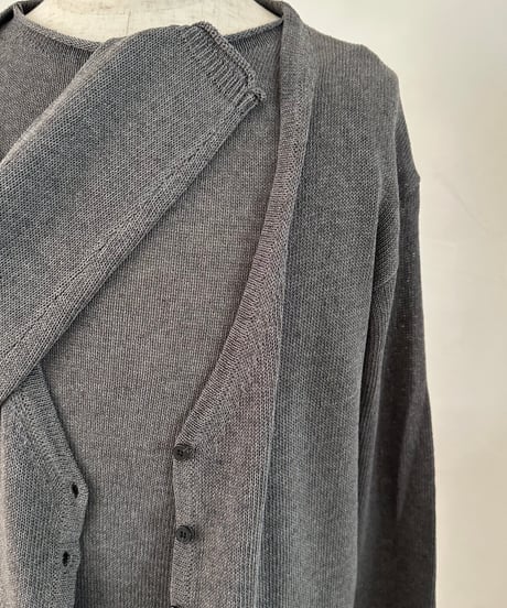 relax series linen blend cardigan & sleeveless knit