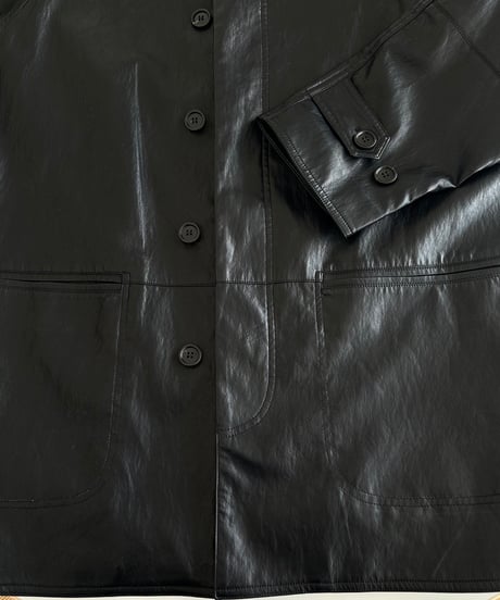 faux leather half coat