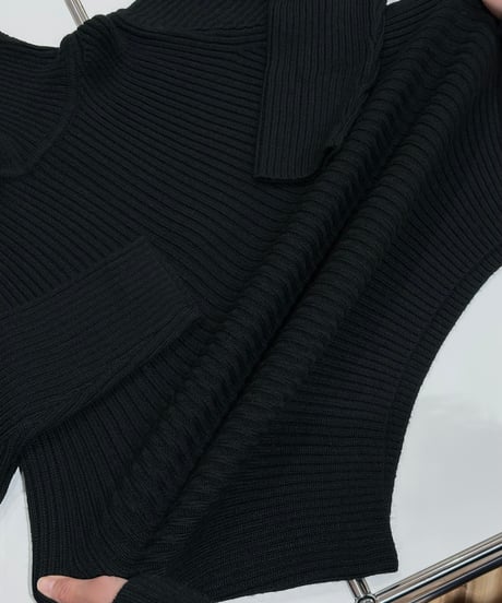 turtle neck rib knit