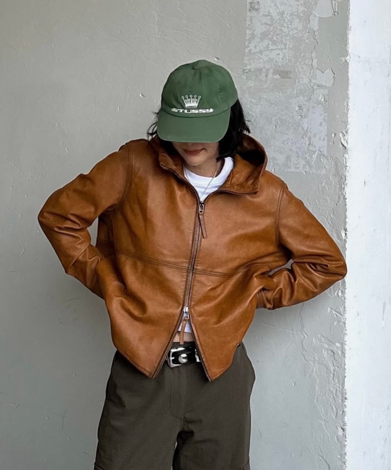 ジャケット・アウター ok soon hooded leather blouson(camel) hooded leather blouson(camel) | ok.soon