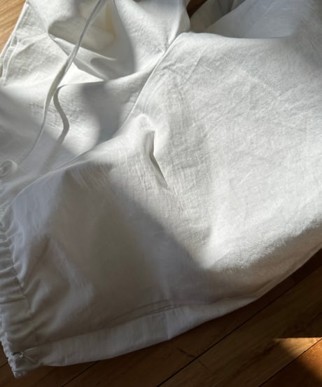 drawstring cotton pants white