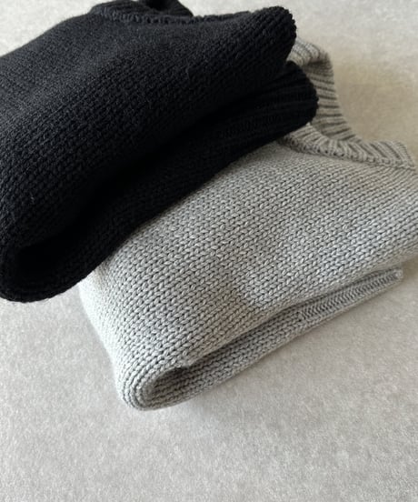 crew neck knit(black/gray)