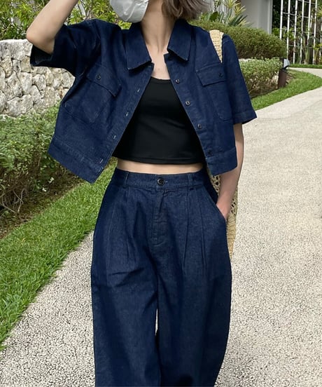 cropped denim set-up