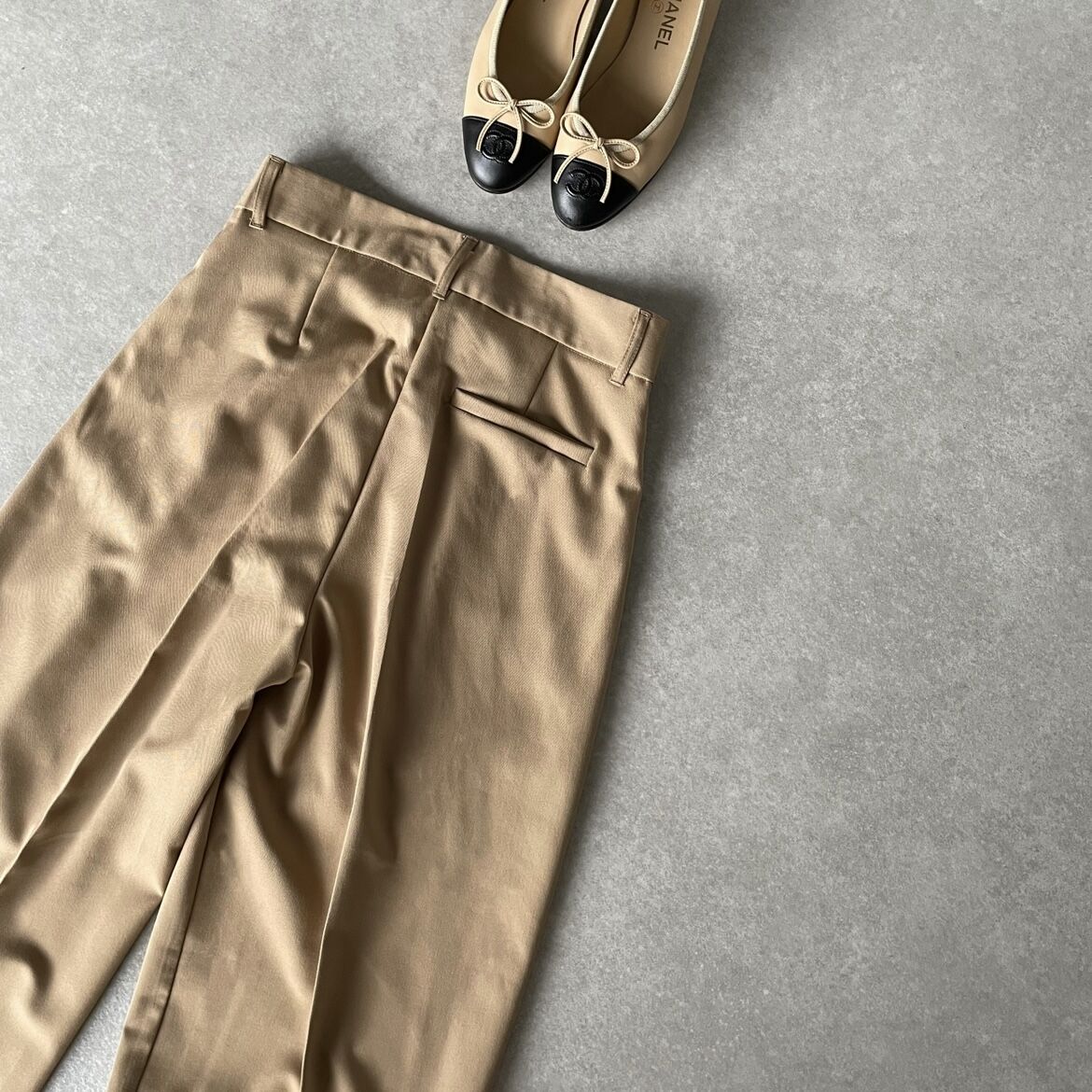 ワイドストレートスラックスcamel | ok.soon