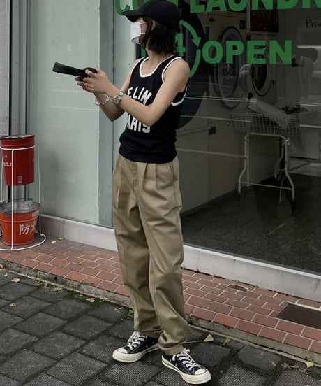 ok.soon×dickies  2tuck tapered chino pants