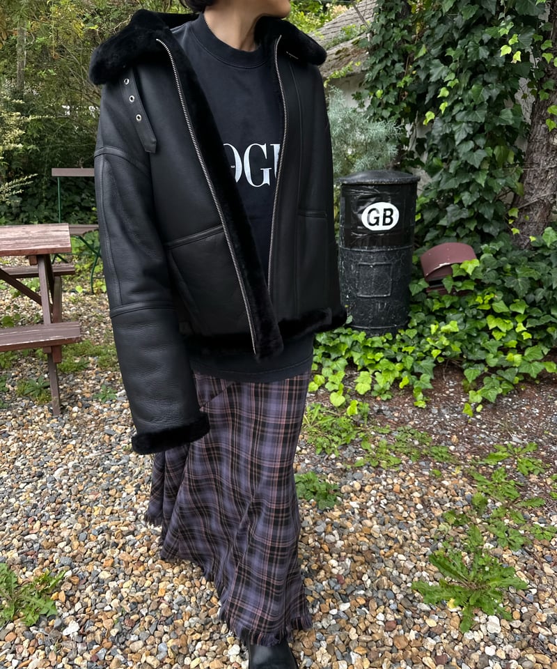 leather shearing jacket | ok.soon