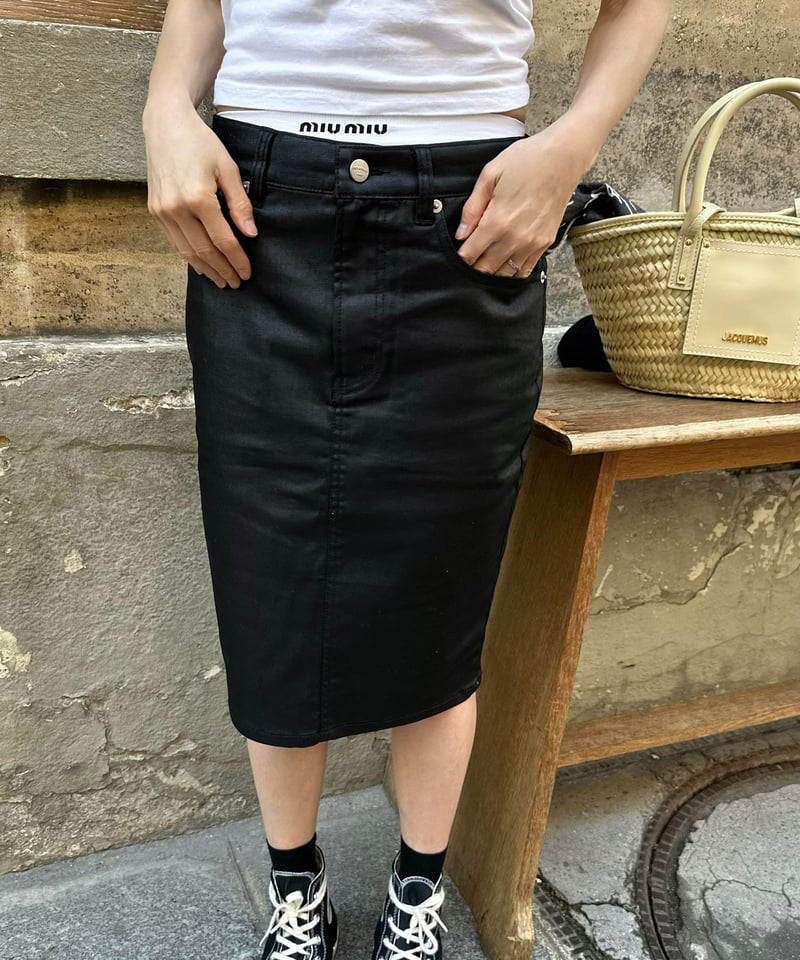 ok.soon×piccadilly COATING DENIM MIDDLE SKIRT | ok.soon×piccadilly COATING DENIM MIDDLE SKIRT |